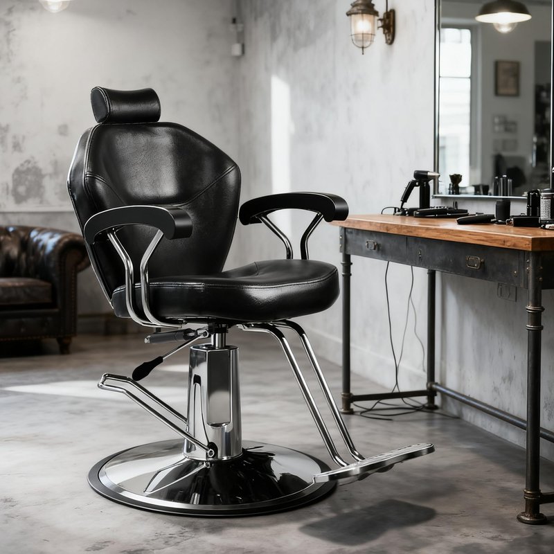 Barber Chair with Heavy Duty Hydraulic Pump, All Purpose 360 Swivel Reclining Salon Styling Chair, Durable Steel Frame Spa Beauty Equipment for Professional Barbershop Hair Stylists & Home Use