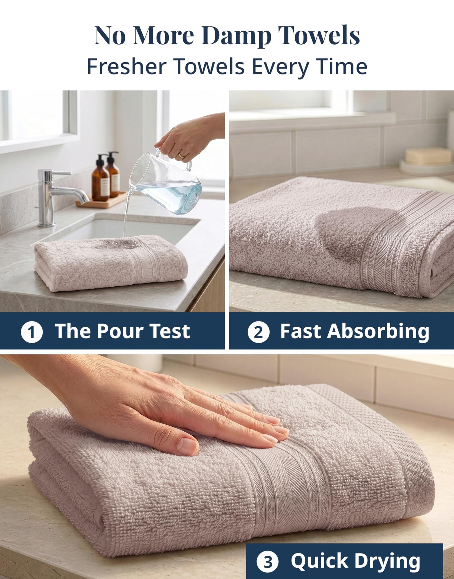 LANE LINEN Bath Hand Towels - Pack of 6 (16" x 28"), 100% Cotton - Soft, Quick Dry & Highly Absorbent, Hand and Face Towels - Bathroom Hand Towel Set, Great for Gym, Salon, Spa & Family Use - Platinum
