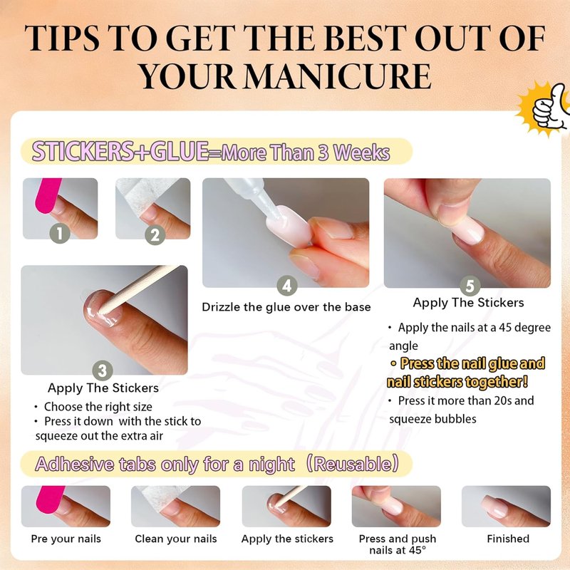 KQueenest Baby Pink Press On Nails Short Square, 30 Pcs Sturdy Reusable Fake Nails Kit with Nail Glue & Adhesive Tabs, Glossy Soft Gel Glue On Nails for Women, Beginners, At-Home Manicure