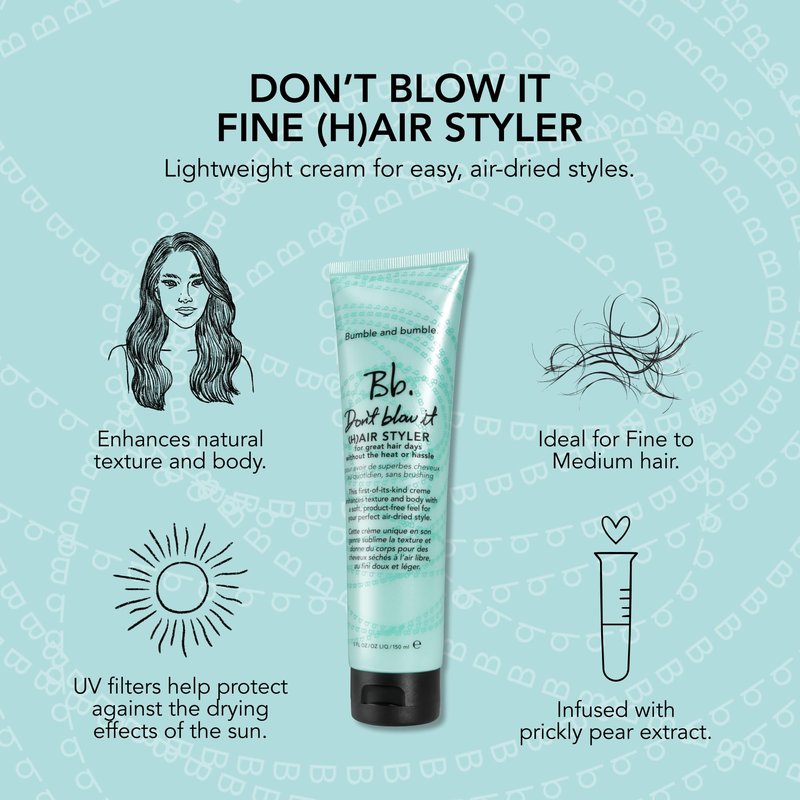 Bumble and bumble. Don't Blow It Fine (H) air Styler Air Dry Cream | Styling Cream to Enhance Texture and Body | Adds Hydration and Light Hold |For Fine to Medium Wavy, Straight Hair Types, 5 Fl Oz