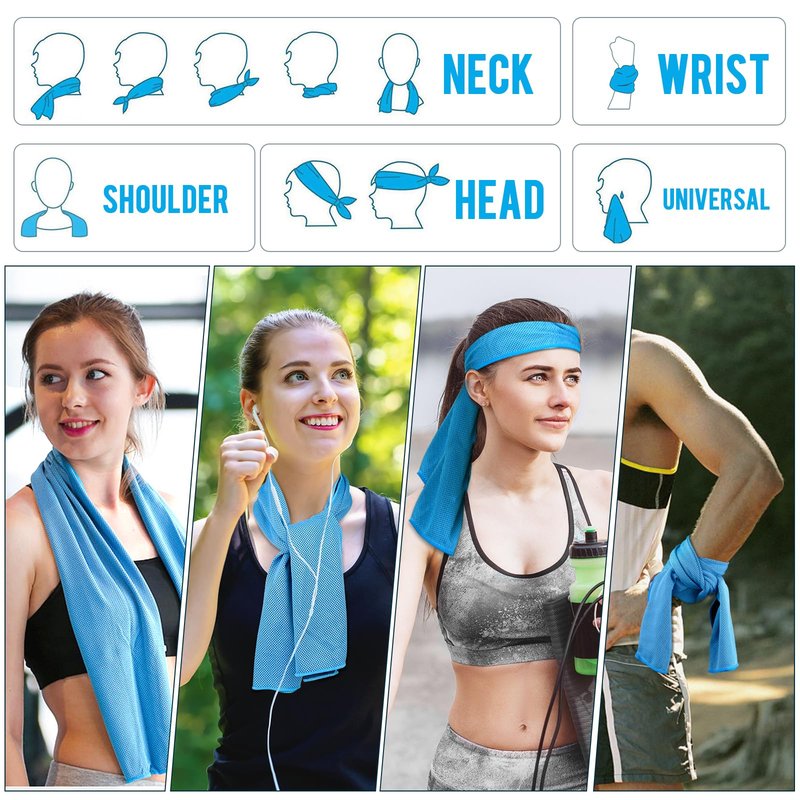 MENOLY 50 Pack Cooling Towels, Cooling Towels for Neck and Face, Sweat Microfiber Towel Soft Breathable Towel for Gym, Yoga, Camping, Running, Fitness, Workout & More Activities