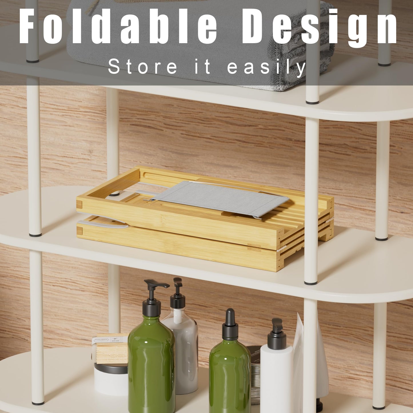 Foldable Bathtub Caddy Tray for Tub
