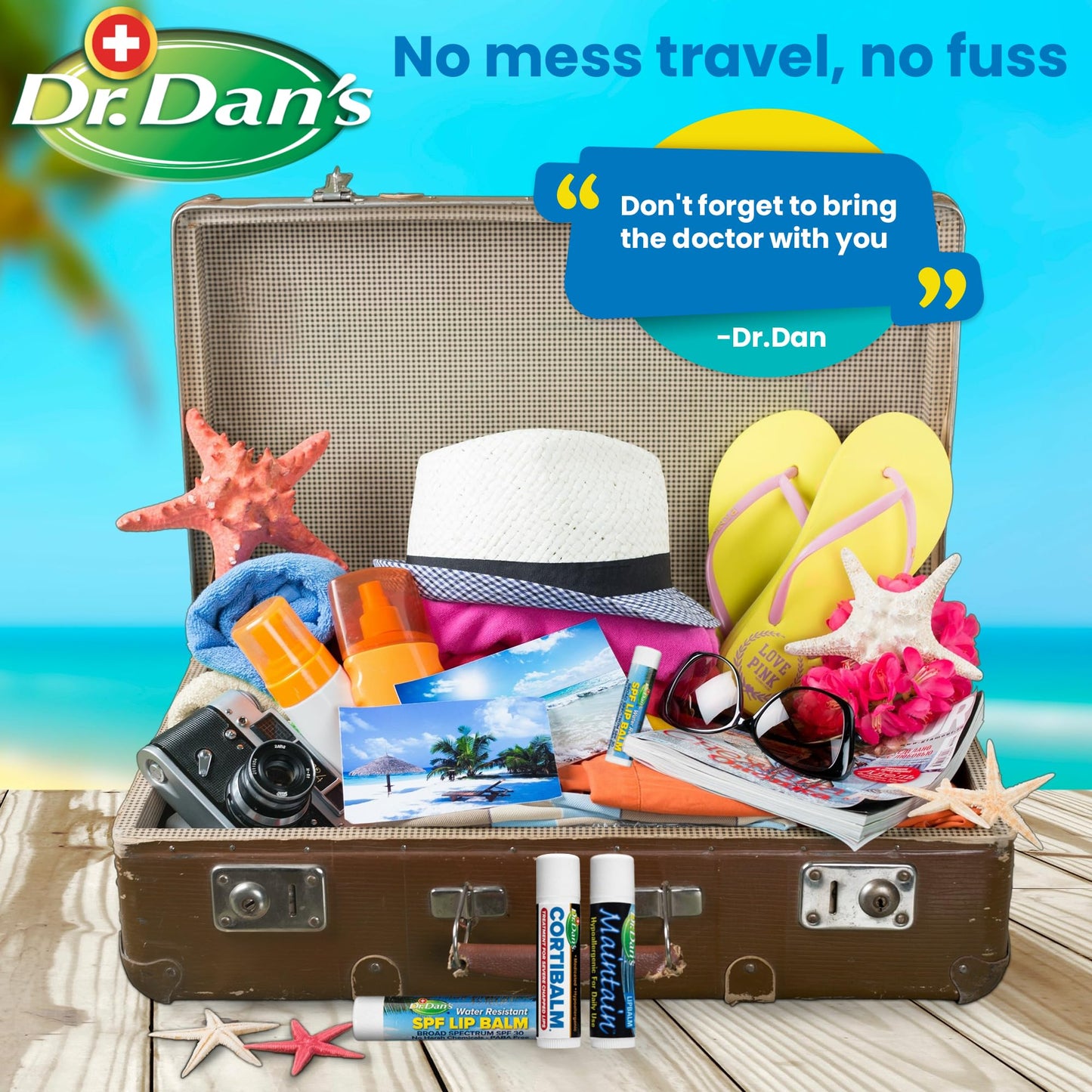 Dr. Dan's Complete Lip Care Kit - SunScreen SPF 30, CortiBalm for Chapped Lips, and Maintain Balm Moisturizer - Soothing Trio for Ultimate Health