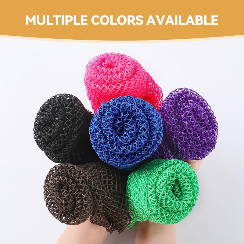 GLOBECARRY African Net Sponge Extra Long 6 Pieces,Loofah Back Scrubber for Shower, Exfoliating Washcloth & Body Scrubber