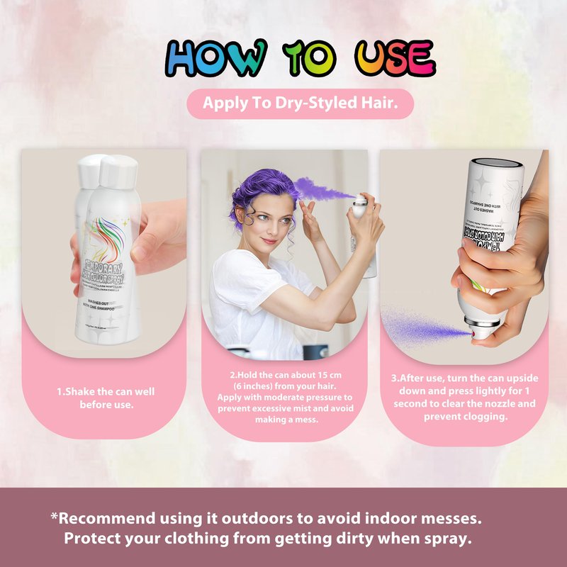 Purple Temporary Hair Color Spray - Gentle Formula, Washable & Non-Sticky | Instant Hair Dye Alternative for Adults | Halloween, Costume, Party Makeup, 150ml