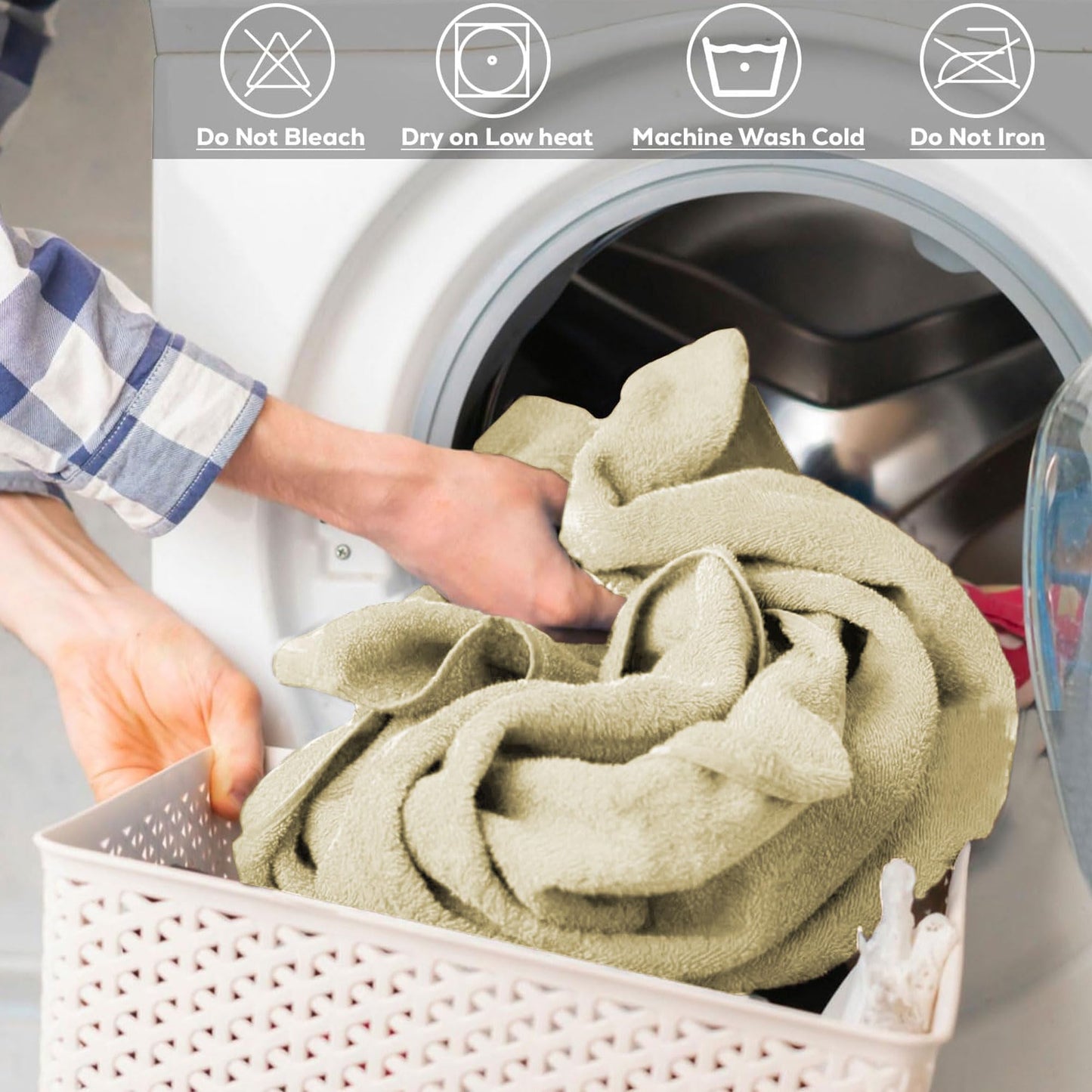 GOLD TEXTILES Premium Bath Towels Set (Pack of 24,27 x 54) 100% Ring-Spun Cotton Bathroom Towels for Hotel, Spa, Soft and Absorbent (27 x 54, Sand - 24 Pcs)