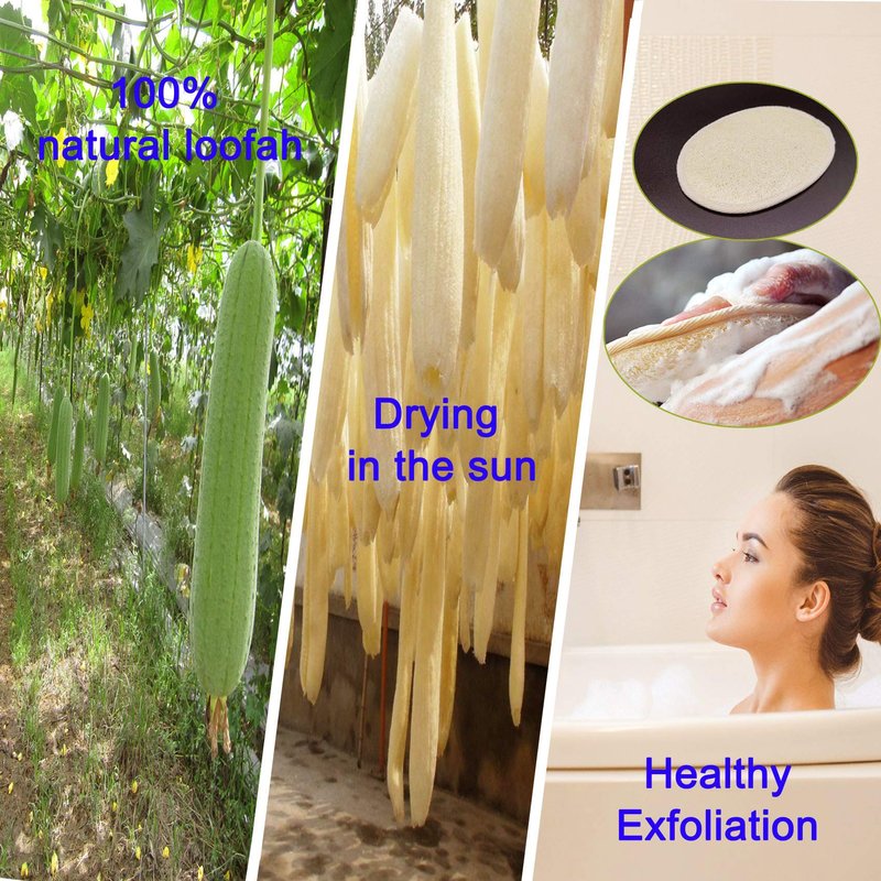 2 Pack Exfoliating Shower Loofah Sponge Pads, Body Scrubber for Men Women Removing Dead Skin, Made with Natural Luffa and Terry Cloth, 5.9x3.7IN Loofahs Mesh Pouf Body Glove for Bath Spa