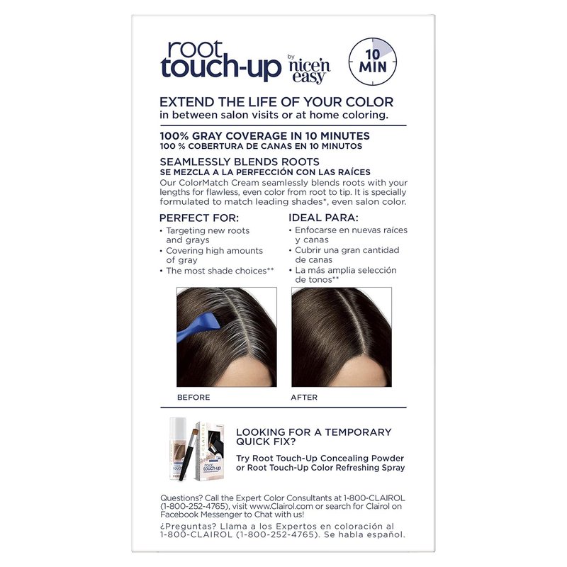 Clairol Root Touch-Up | Nice'n Easy Permanent Hair Dye - 2 Black Color, Pack of 4
