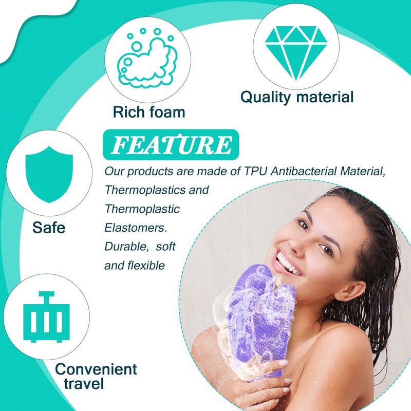 Karenhi 2 Pcs Honeycomb Exfoliating Glove Set Exfoliating Bath Mitt Honeycomb Face and Body Scrubber Shower Mitt for Cleaning Body Shower Face Skin Beauty Spa, Quick Drying(Purple)