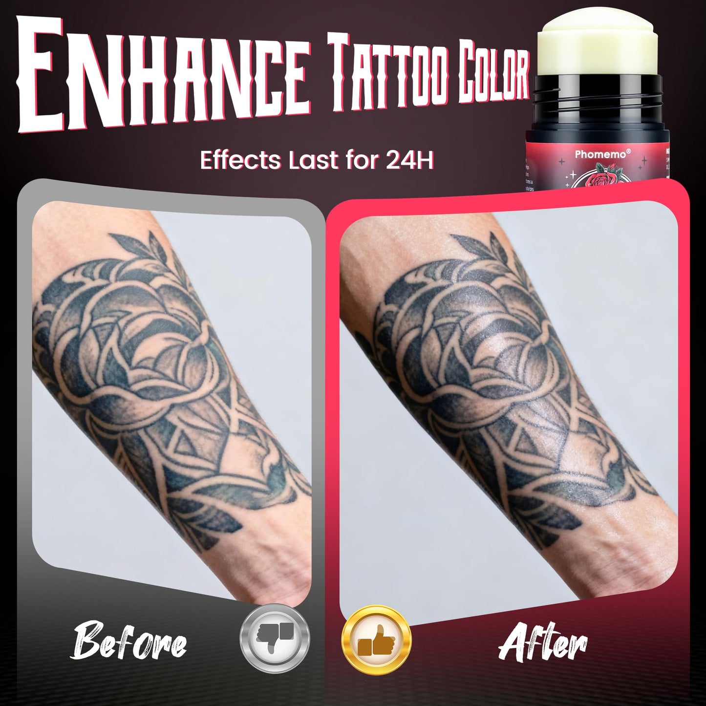 Phomemo Tattoo Aftercare Balm, 1.76oz Tattoo Balm Butter for New & Old Tattoos Healing, Moisturizing, Brightening, 100% Natural & Petroleum-Free Tattoo Cream