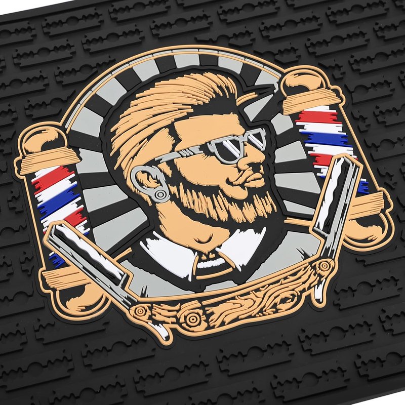 Non-Slip Barber Mat - Flexible Rubber Station Pad for Hair Styling Tools | 17.7"x11.8" Countertop Protector