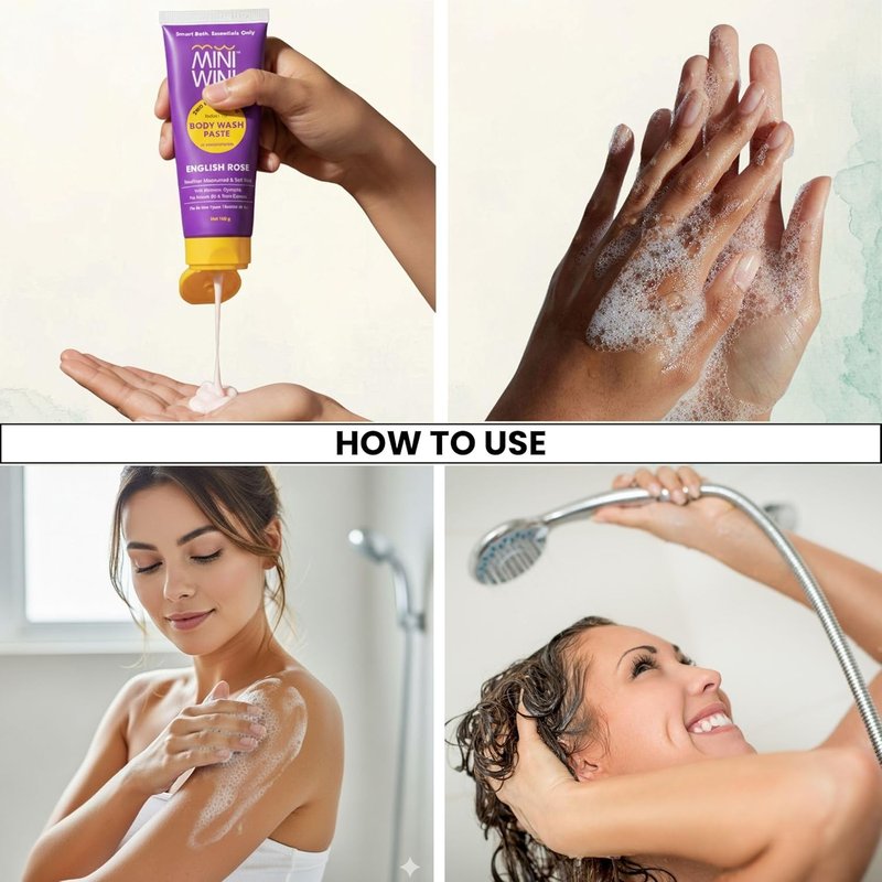 Skiennix 2-in-1 Body Wash Paste - Waterless Shower Gel for Face & Body, Aloe-Based, TSA Approved, 100g (3.2 fl oz)
