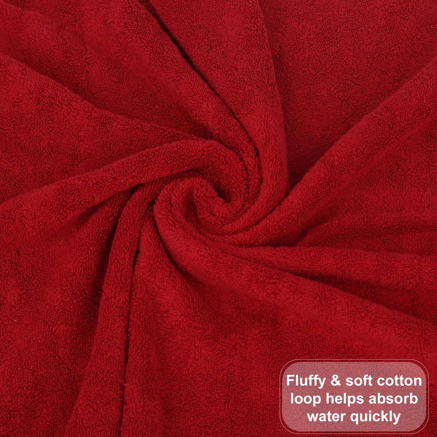 GOLD TEXTILES Premium Hand Towels for Bathroom -100% Ring Spun Cotton (Red,4 Pack, 16x30 Inches) Luxury Soft Absorbent & Quick Dry, Bathroom Hand Towel Perfect for Hotel, Salon, Gym & Spa