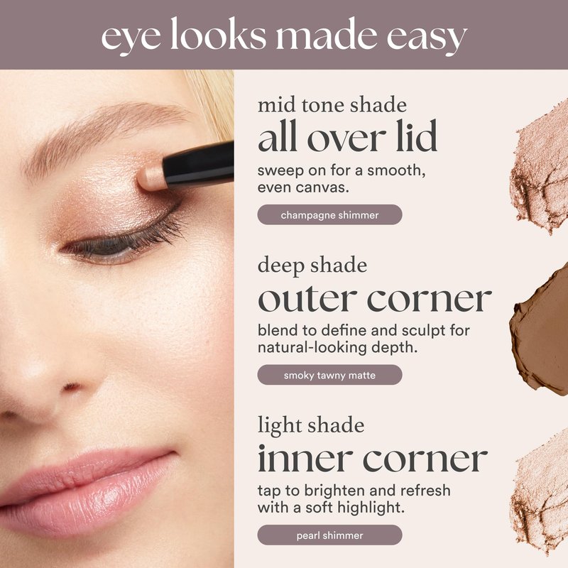 Julep Eyeshadow 101 Cream-to-Powder Waterproof Eyeshadow Stick – Taupe Shimmer – Long-Lasting, Buildable, Crease-Proof, Cruelty Free, Shimmer Finish with Built-In Smudger