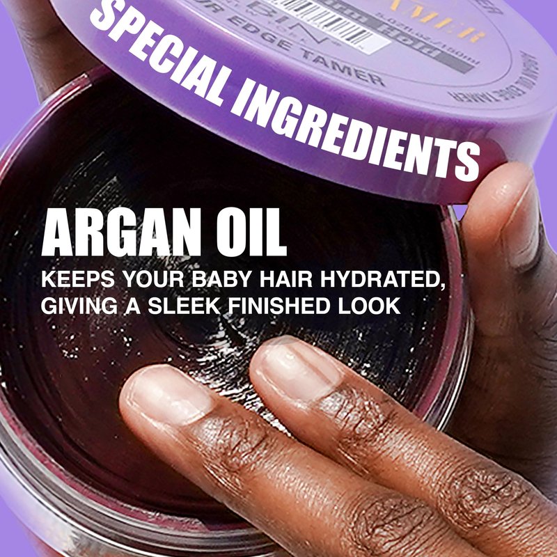 EBIN NEW YORK 24 Hour Edge Tamer Extreme Firm Hold 4.0Fl Oz Strong Edge Control Gel, No Flaking, Sleek Smooth Finish, Long Lasting, Argan & Castor Oil