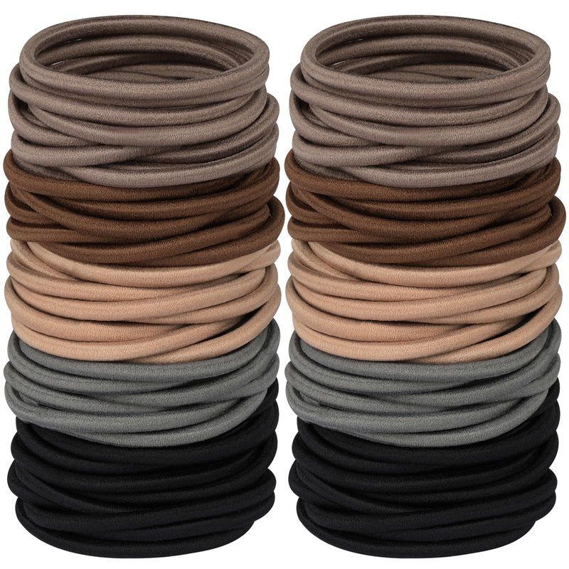Hageolan Multy-Colored Hair Ties, 120 PCS Large Elastic Bands, No Damage Ponytail Holders for Thick Hair, Women, Men and Girls