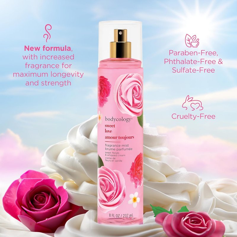 Long-Lasting Fragrance Body Mist - Bodycology Sweet Love Scent | 8 Fl Oz
