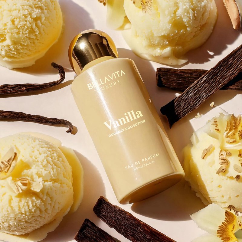 Bellavita Luxury Vanilla Eau de Parfum | 100 ml (3.4 fl.oz.) | Perfume for Men and Women | Gourmet, Coconut, Vanilla and White Musk Notes | Long Lasting Unisex Fragrance