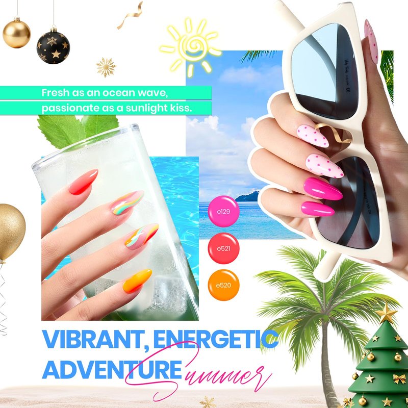 beetles Gel Polish Set Vivid Seasons - Spring Gel Nail Polish Set 36 Colors Pink Yellow Green Purple Jelly Shades 45pcs with Base & Top Coat UV LED Soak Off DIY Salon Summer Gift for Women & Girls
