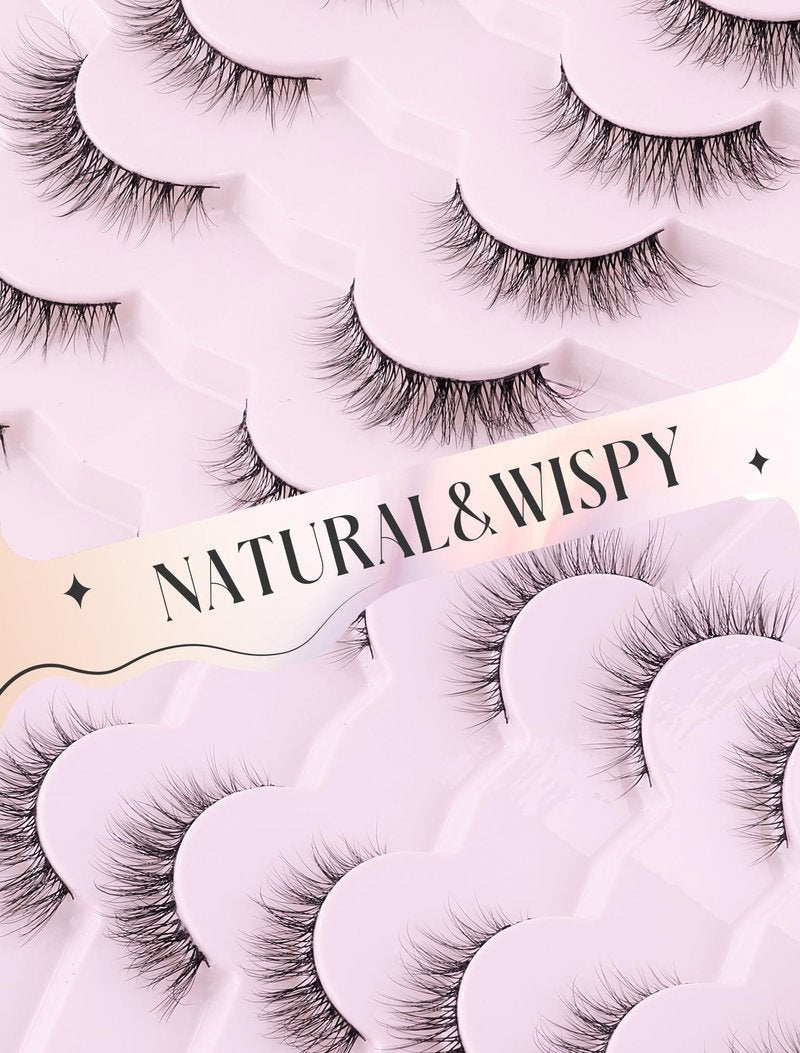 Natural Lashes Mink Natural Eyelashes False Eyelashes Natural Look False Lashes Wispy Eye Lashes Cat Eyelashes Fake Lashes UK222