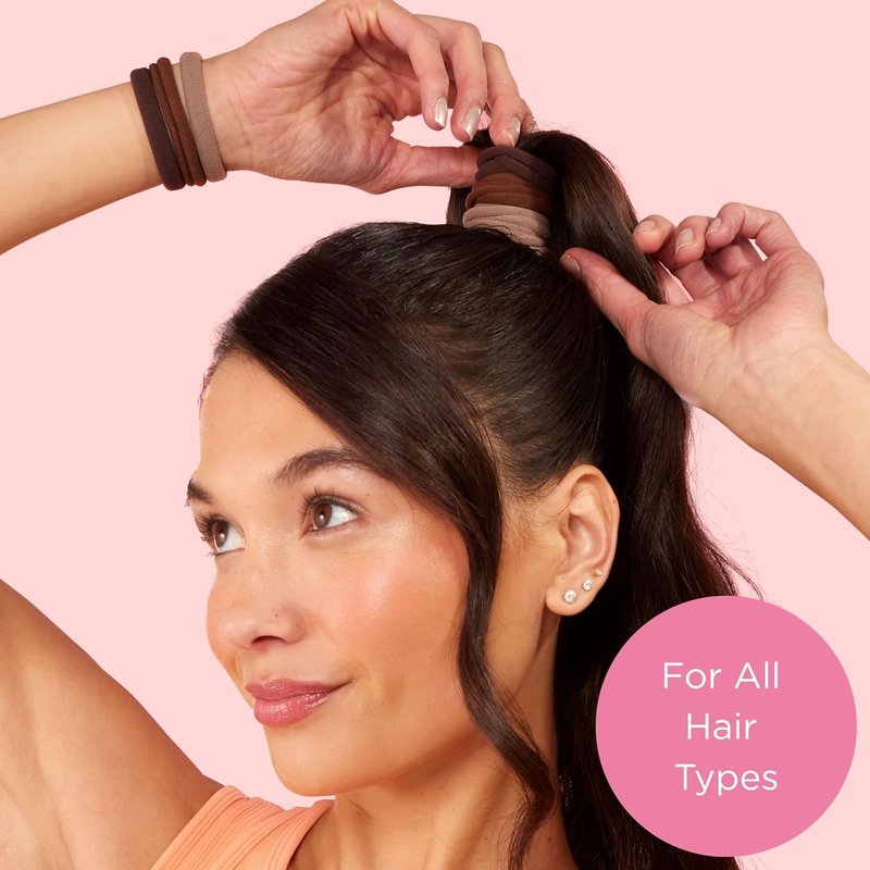 Goody ComfortFlex Seamless Black Hair Elastics - Ouchless No Slip Grip for All Hair Types | 10 Count (Pack of 3)
