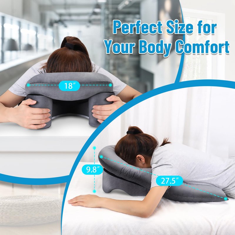 Morelexa 2026 Upgraded Face Down Pillow After Eye Surgery - 3-Vent Design Increase 50% Airflow, Massage Pillow Face Down for BBL/Back Surgery Vitrectomy Recovery and Stomach Sleepers
