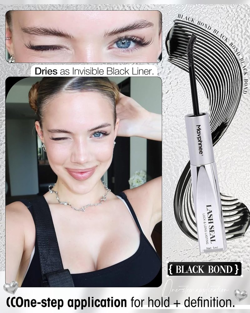 Mavphnee Lash Bond and Seal - The Ultimate 72H+ Waterproof Lash Glue for DIY Cluster Eyelash Extensions at Home, Strong, Sleep-Proof Hold for Professional Results