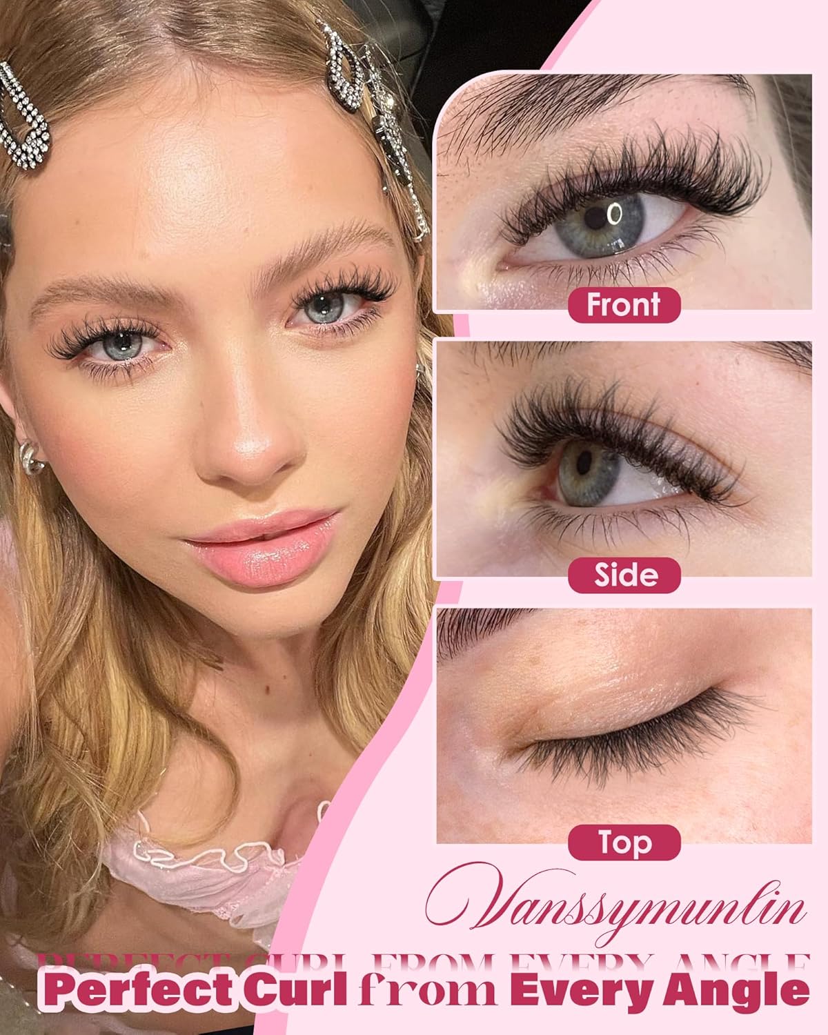 Wispy 3D Lash Clusters, Natural Fluffy Eyelash Clusters Spider D Curl Cluster Eyelash Extensions Volume Fairy Lashes Clusters Soft 10-16mm Eyelash Extension for All Eye Shapes DIY 135pcs Vanssymunlin