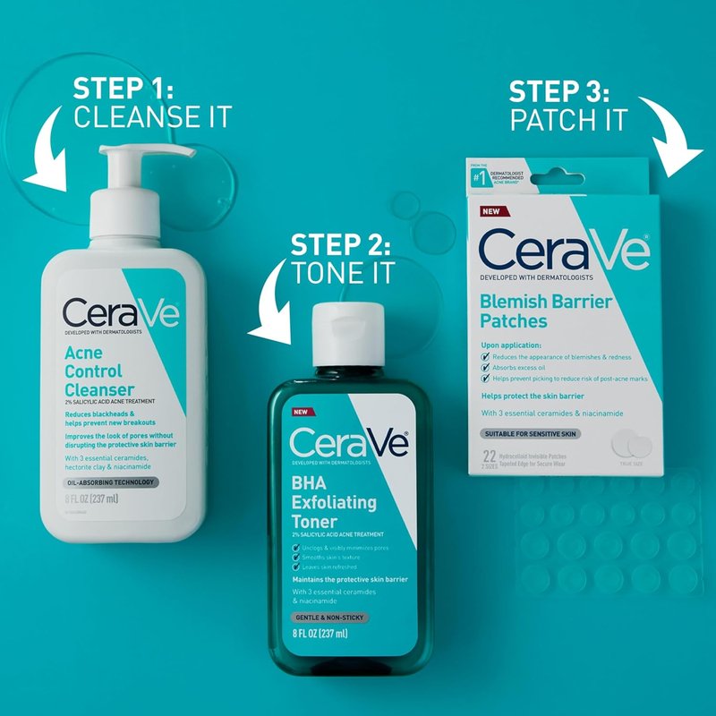 CeraVe Hydrocolloid Blemish Patches - Oil Absorbing Spot Treatment with Ceramides & Niacinamide | 22 Count, Ultra-Thin, Sensitive Skin Friendly