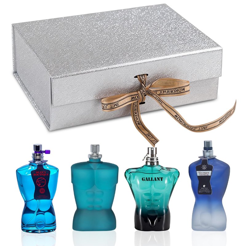 A CENTER Men's Cologne Gift Set 4 x 3.4 FL oz|Luxury perfume with Premium Presentation Box|Perfect Valentine's Day Gift for Him|Long Lasting Fragrance(Gallant&SeanMen&Nautical&Ultra)