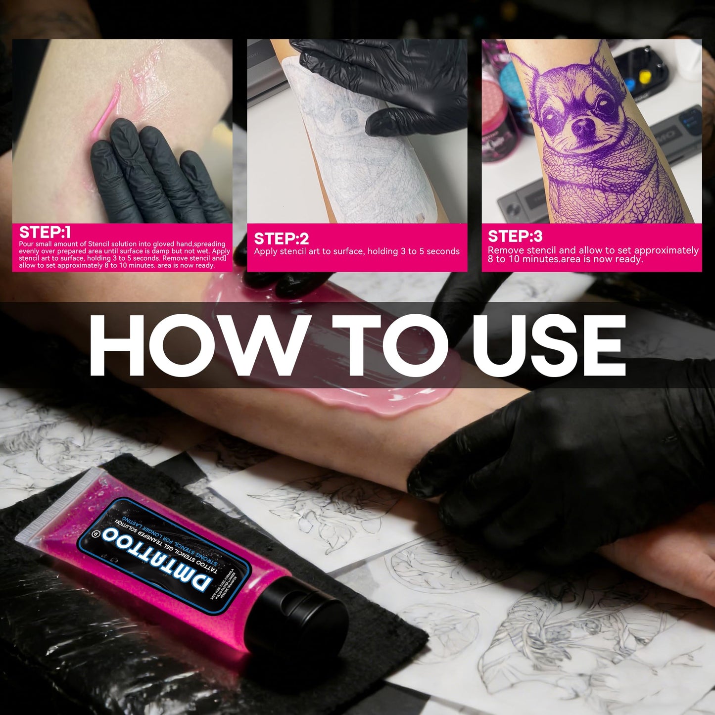 Tattoo Stencil Transfer Gel, 4 fl oz Long-lasting, smudge - Proof for transfer paper & machines For artists & beginners