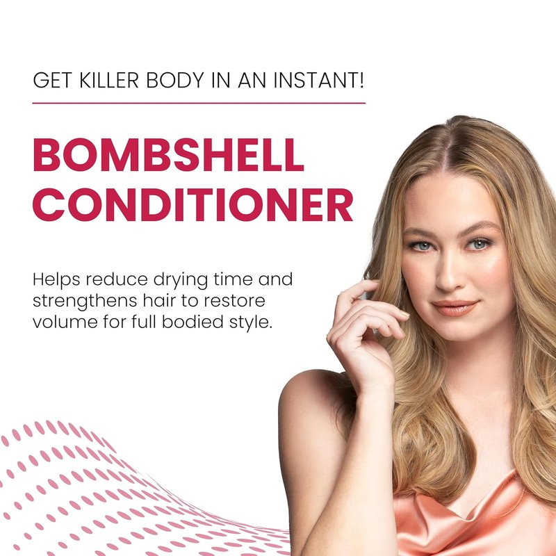 Aloxxi Bombshell Conditioner - All Hair Types, Reduces Drying Time & Adds Volume | Paraben & Sulfate Free, 8 Oz