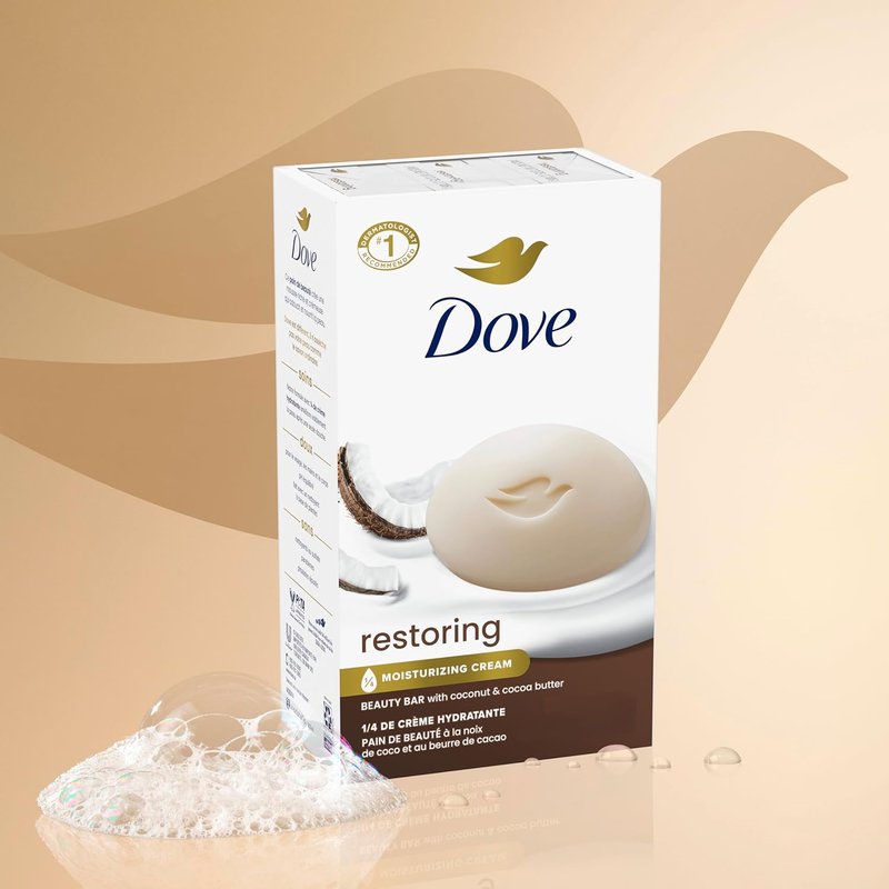 Dove Beauty Bar Soap - Restoring Coconut & Cocoa Butter | Nourishing 6 Count, 3.75 oz