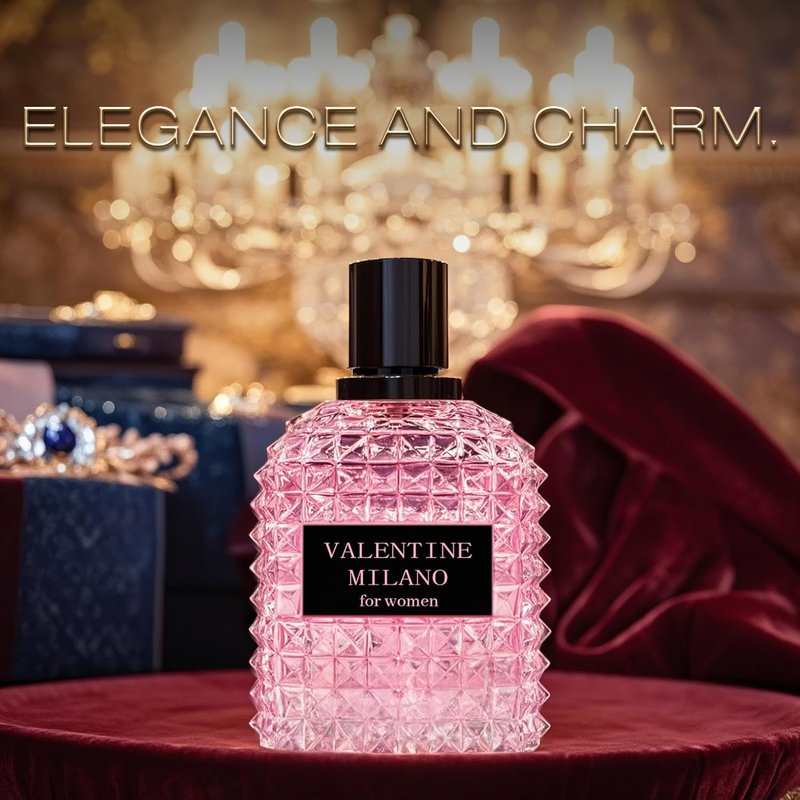 A CENTER 4PCS Perfume Set for Women - Floral Fragrance Gift Set with Vanilla,Sweet Fruity, Eau De Parfume| 3.4 Fl Oz Each Women's Cologne(Valentine Milano/Rose/Green,Valuable)