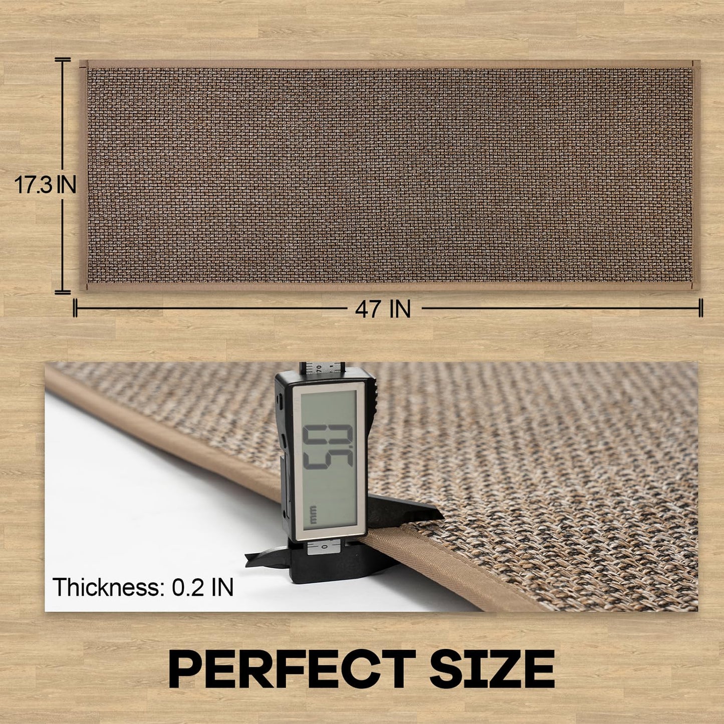 Hargiis Kitchen Rug, Rubber Non Slip Kitchen Rugs Washable, Absorbent Runner Mat for Floor, Machine Washable Standing Mats for in Front of Sink, Door, Laundry, Entryway, Entrance (Brown, 47" × 17.3")