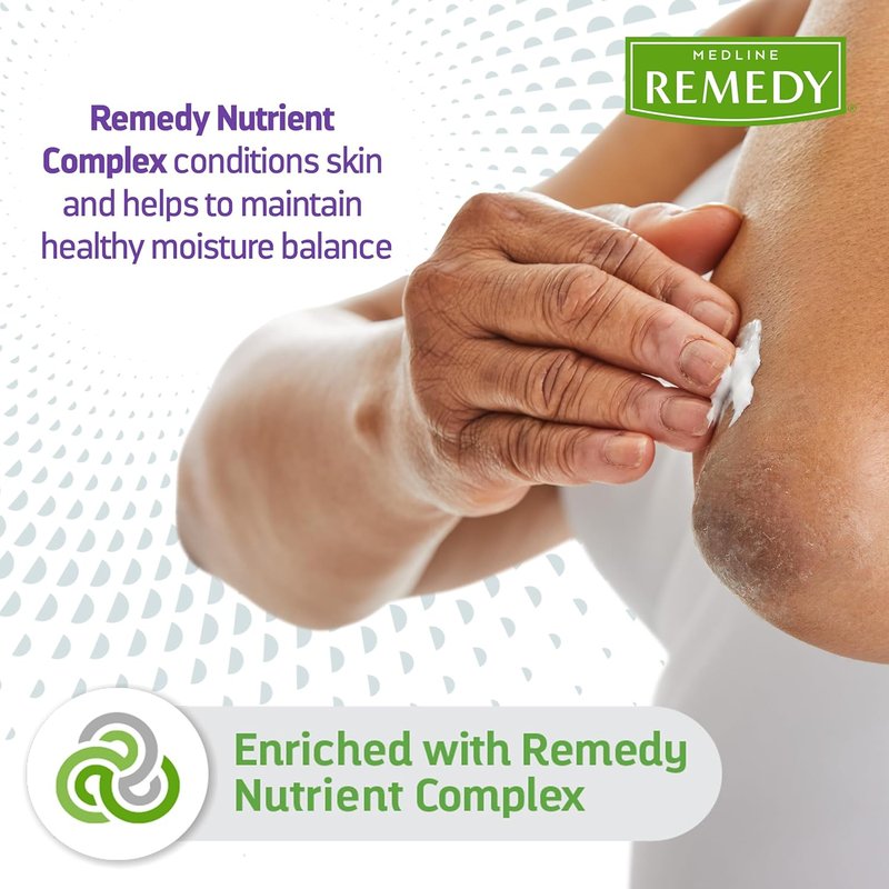 Medline Remedy Nourishing Skin Cream - Unscented Paraben-Free Moisturizer | 16 Fl Oz