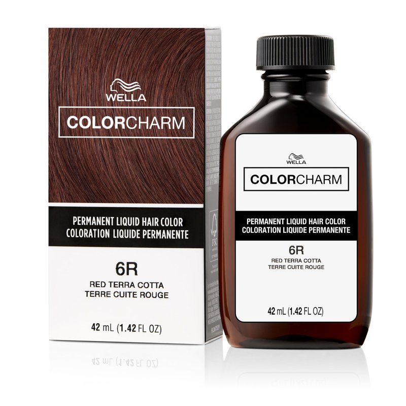 COLORCHARM Permanent Liquid Hair Color | 6R Red Terra Cotta | Up to 100% Gray Coverage | 1.42 Fl Oz