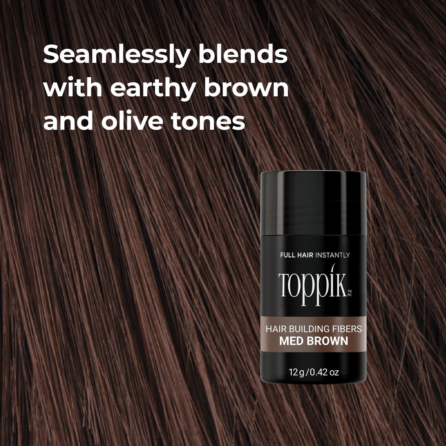 Toppik Hair Building Fibers, Medium Brown, 55g Fill In Fine or Thinning Hair, Instantly Thicker, Fuller Looking, 9 Shades for Men & Women, Keratin Protein Formula