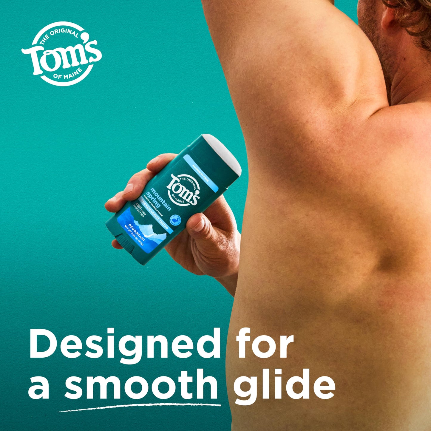 Tom’s of Maine Mountain Spring Natural Deodorant for Men and Women, Aluminum Free, No Artificial Fragrances, Dyes, or Preservatives, Baking Soda Free, 48-Hour Odor Protection, 3.25 oz