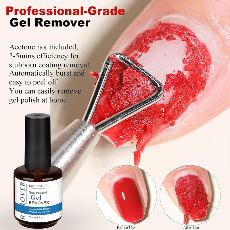 Gel Nail Polish Remover - Fast No Soak Formula | Professional Kit for Quick 2-5 Minute Removal