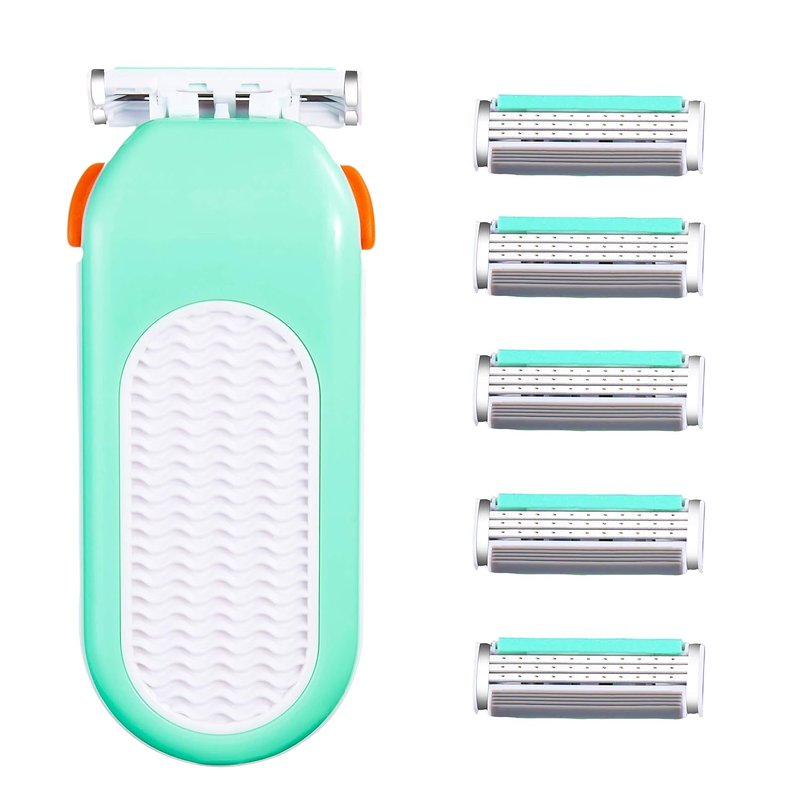 Domon dolly Razors for Women 6 Refills 3 Blades Shaver for Face Legs Bikini area, Comfort Glid, Green
