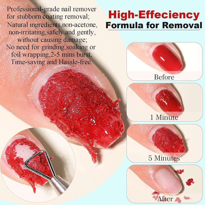 LOUINSTIC Gel Nail Polish Remover - Low-Irritation Liquid Latex with Manicure Tools | Quick 2-5 Minute Removal