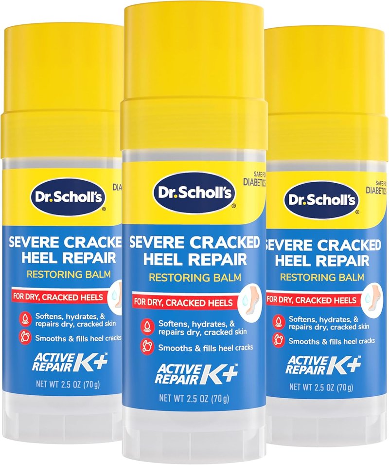Dr. Scholl's Cracked Heel Repair Balm - 25% Urea for Dry, Cracked Feet | 2.5oz | 3-Pack