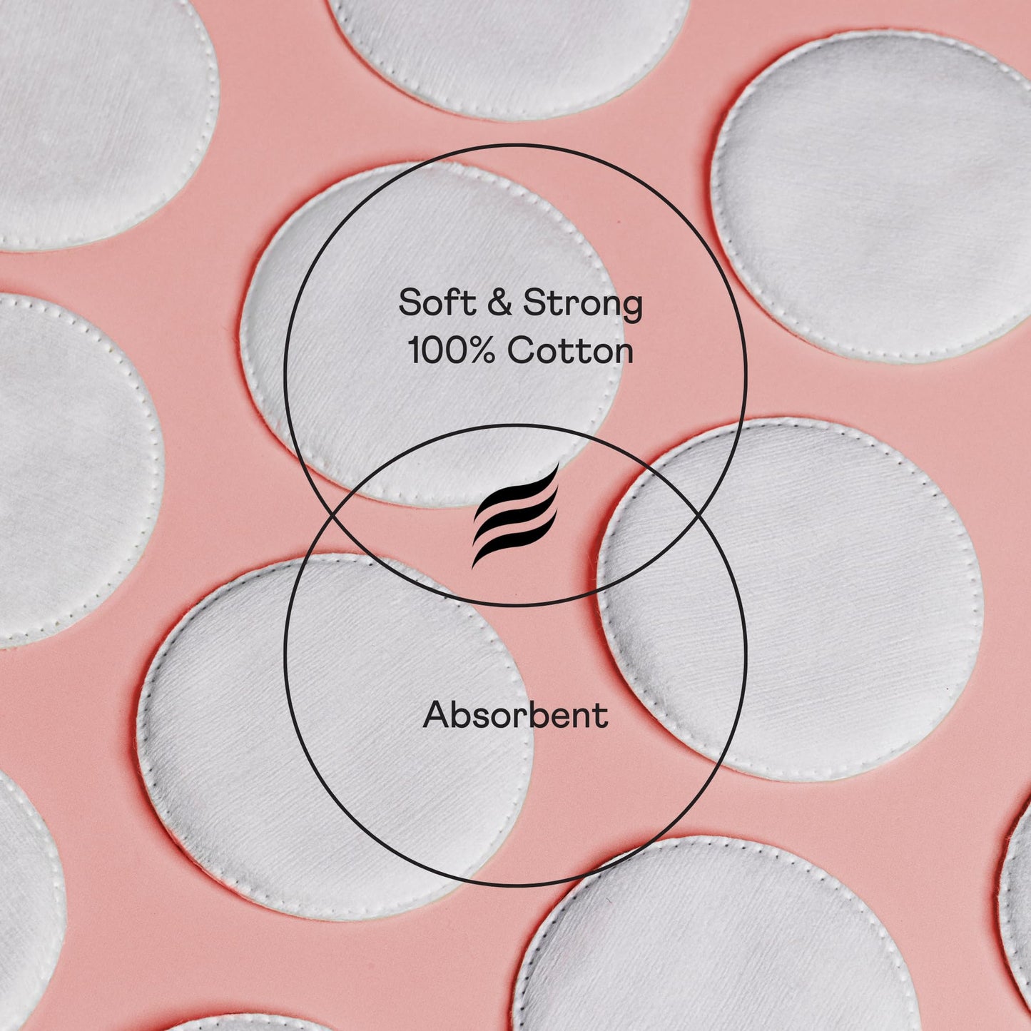 Swisspers Smooth Moves Ultra-Luxe Premium Cotton Rounds -100 Count (Pack of 6) - Hypoallergenic Makeup Remover Pads for Sensitive Skin, USA Made, Vegan, Lint-Free, Paraben Free