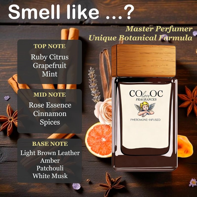 Pheromone Infused Cologne for Men - Spicy Woody Amber & Cinnamon Fragrance | Long-Lasting Men's Perfume