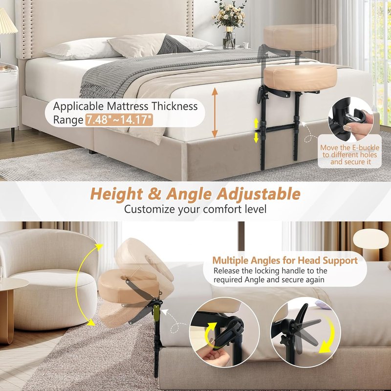 Massage Headrest for Bed Face Cradle, Home Mattress Top Massage Kit Face Down Pillow, Massager Head Rest for Mattress, After Eye Surgery Recovery Equipment, Head Cradle and Face Rest Support Cushion