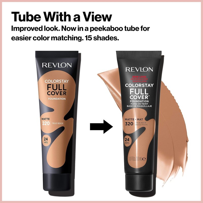 Revlon ColorStay Liquid Foundation - Longwear Full Coverage Makeup for Normal/Dry Skin | Oil-Free, Nude, 1.0 Fl Oz