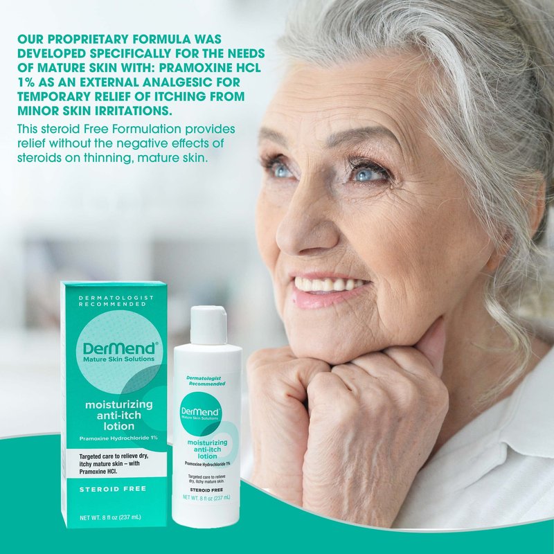 DerMend Moisturizing Anti Itch Lotion Target Care for Dry, Itchy, Mature Skin 8 Ounces