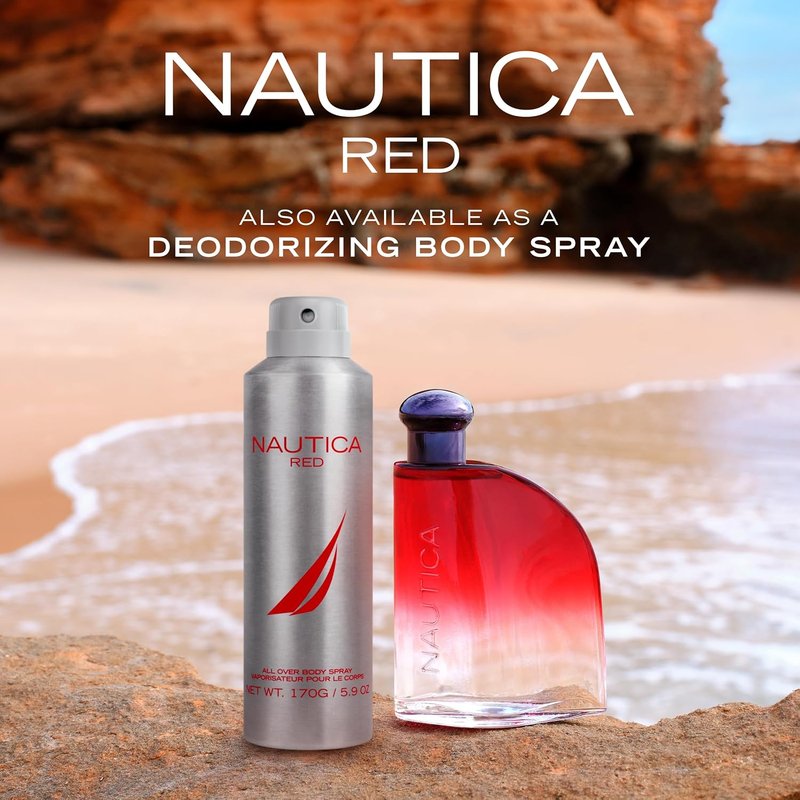 Nautica Red Eau de Toilette for Men - Aromatic Fougere Fragrance with Black Pepper & Lavender | 1.6oz