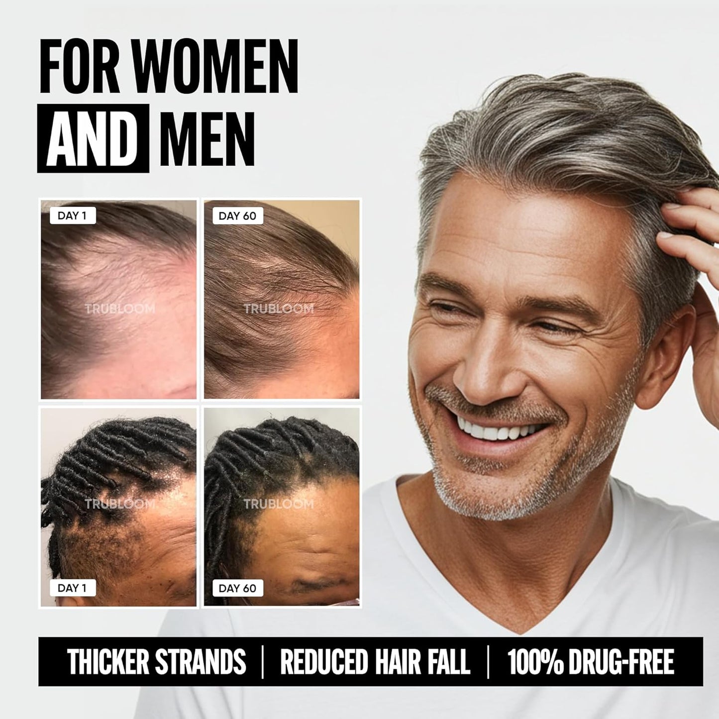 TRU BLOOM Hair Growth Vitamins - Biotin & Collagen for Fuller, Thicker Hair | 2-Month Supply